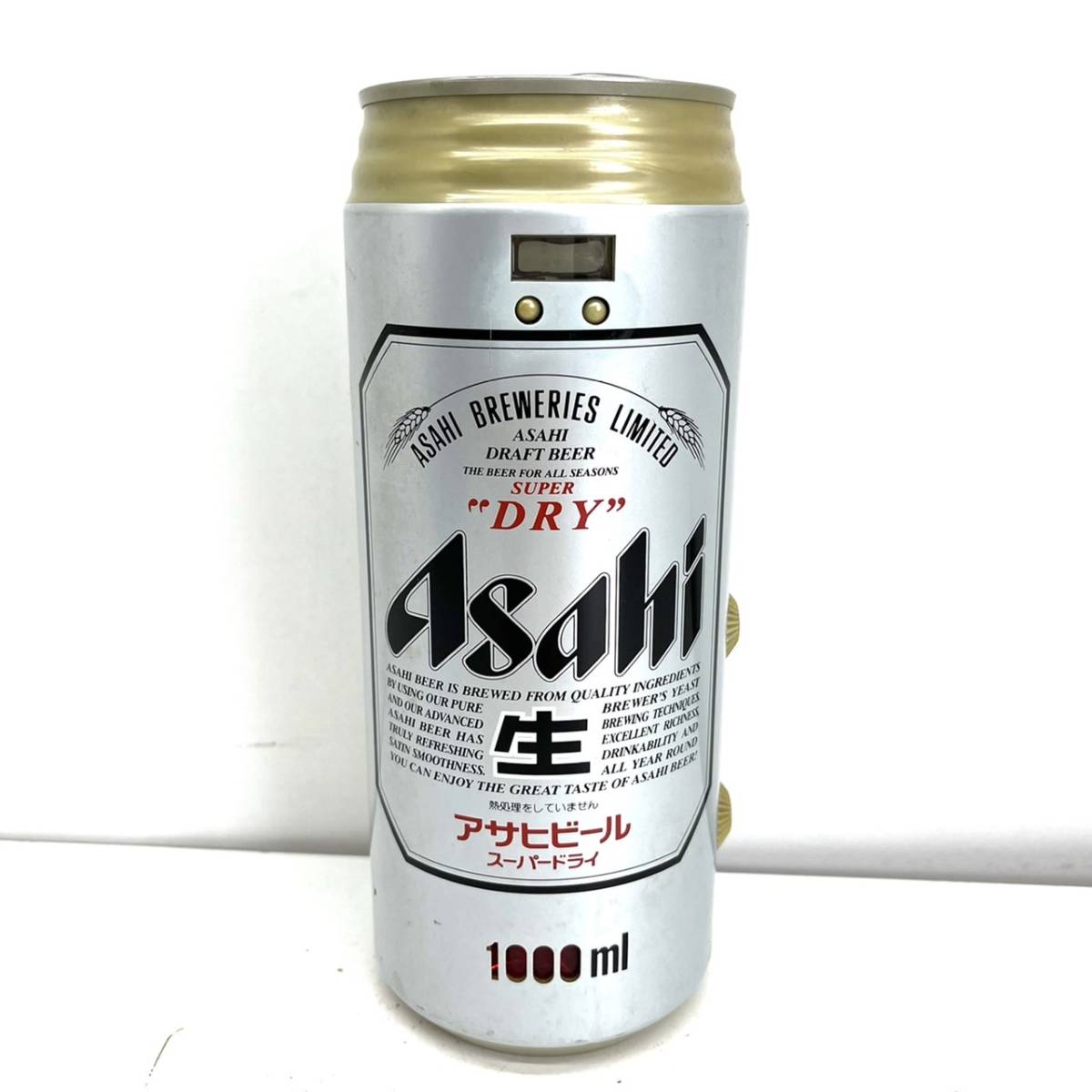 h763 ☆現状品☆ Asahi アサヒビール 創業100周年記念 スーパードライ缶 ビール型ラジオ 昭和レトロ アンティーク ヴィンテージ_画像2