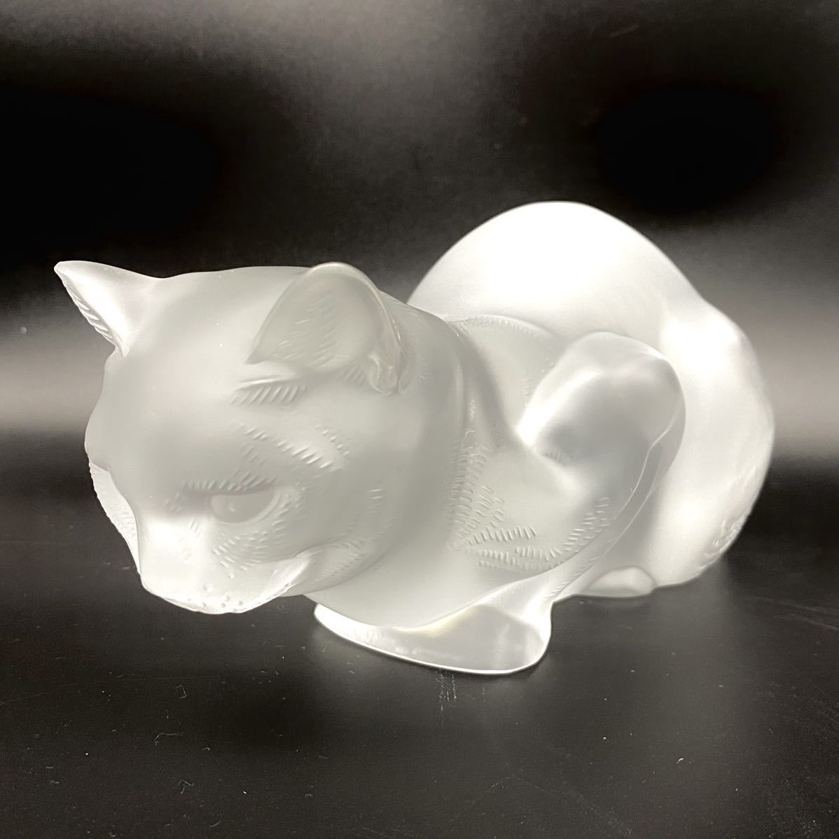LALIQUE ラリック 伏せる猫 ねこ ネコ クリスタルガラス | cottonclub.hr