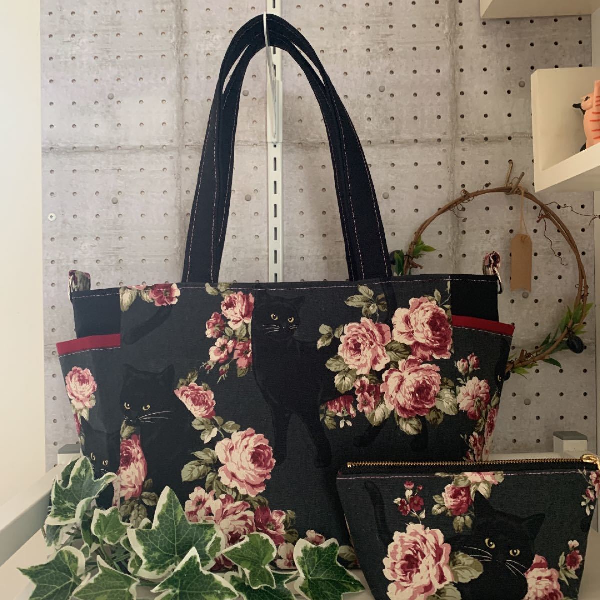 ご予約品】 ハンドメイド 黒猫バッグ ポーチセット agapeeurope.org