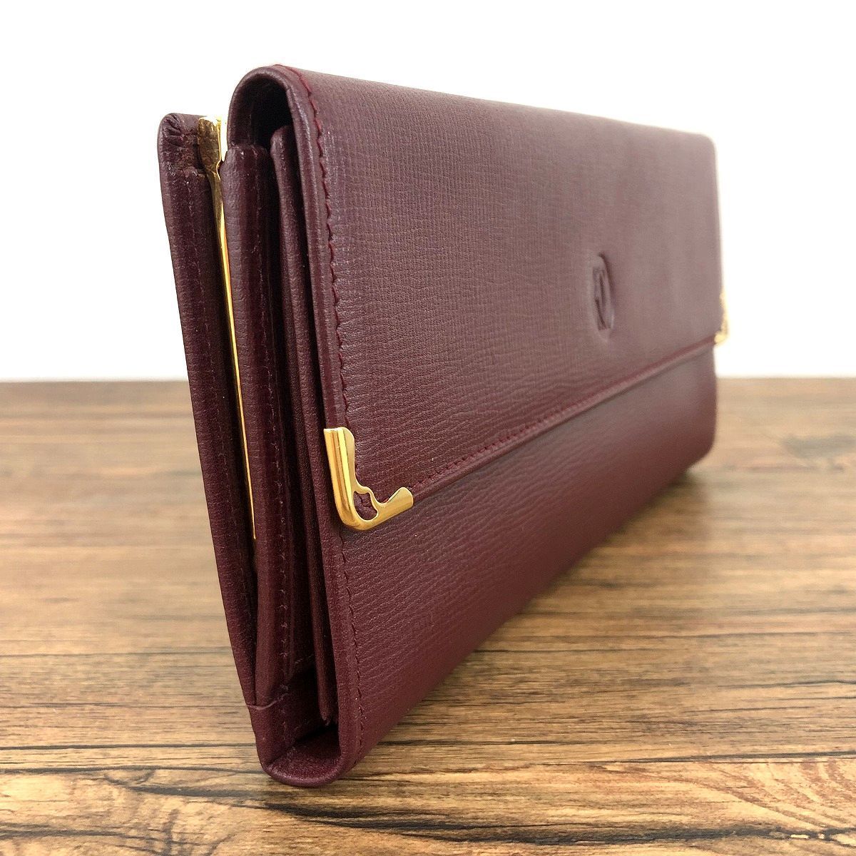 * free shipping * unused goods Cartier long wallet L3000164 bordeaux bulrush . box attaching 347