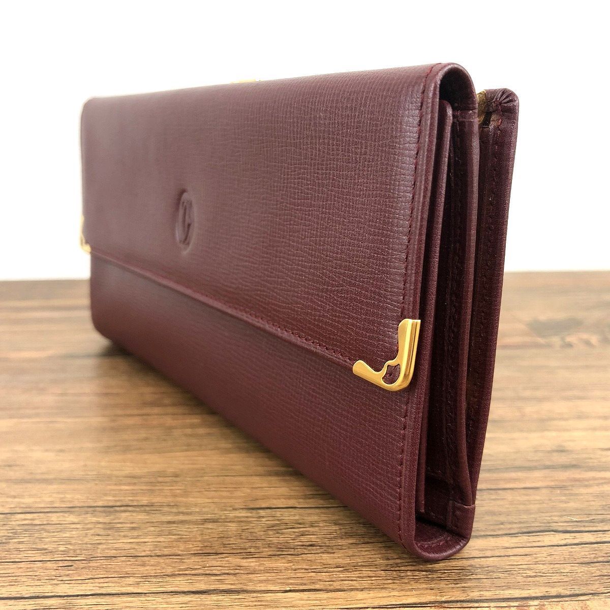 * free shipping * unused goods Cartier long wallet L3000164 bordeaux bulrush . box attaching 347