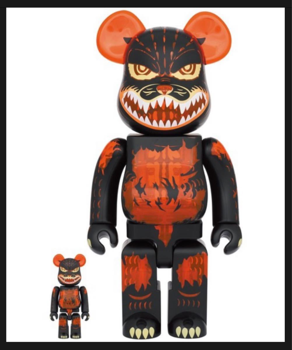 BE@RBRICK ゴジラVSデストロイア版 ゴジラ (メルトダウン：クリアオレンジ.) 100％ ＆ 400％ ベアブリック