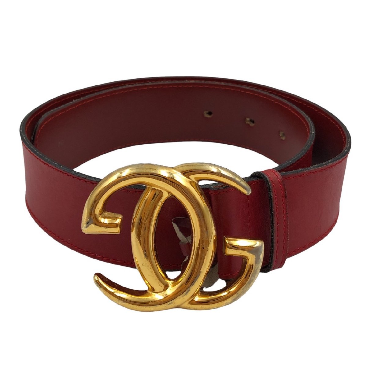 GUCCI グッチ ベルト レザー ゴールド金具 赤系 ヴィンテージ | www