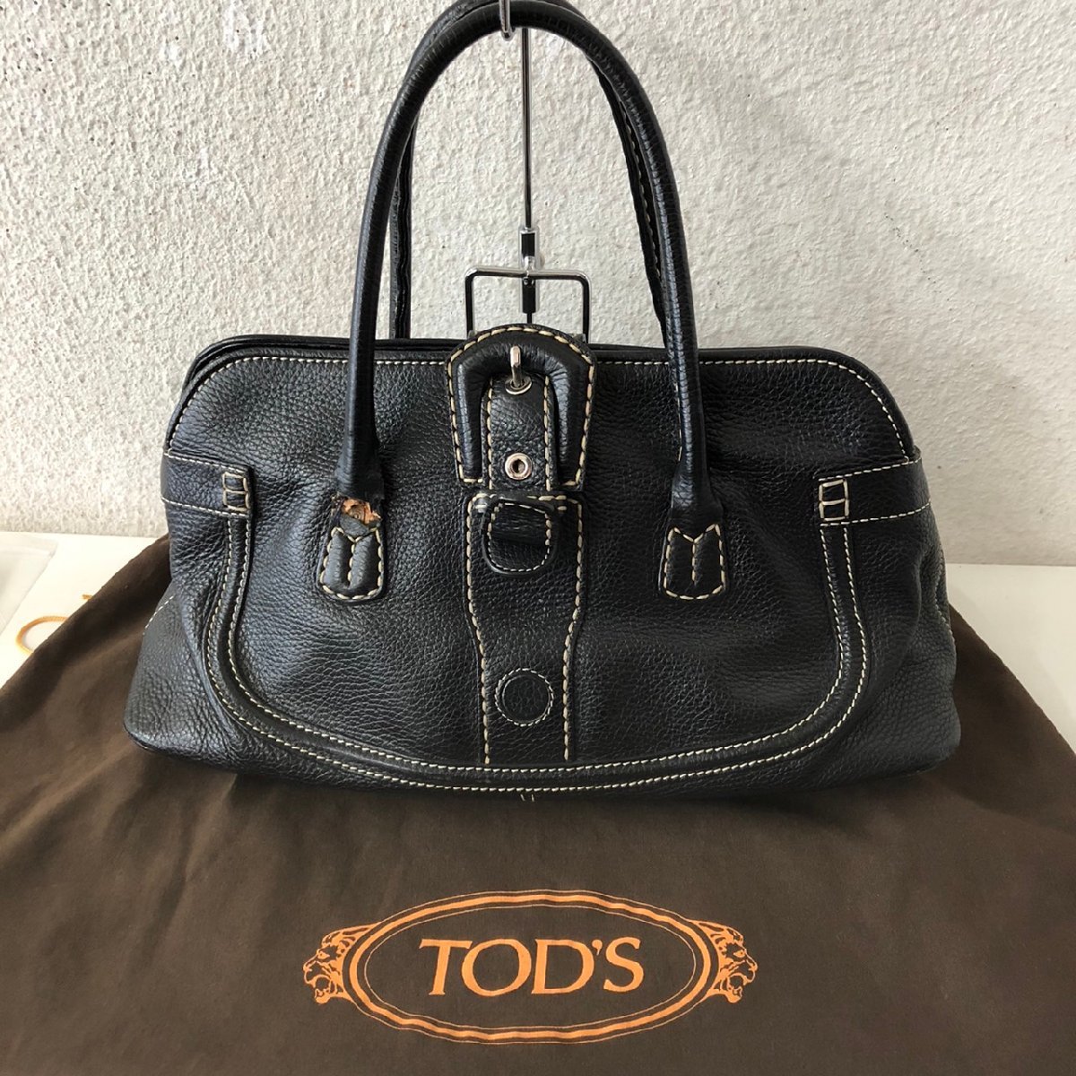 1円 TOD’S トッズ レザー ハンドバッグ ブラック_画像1