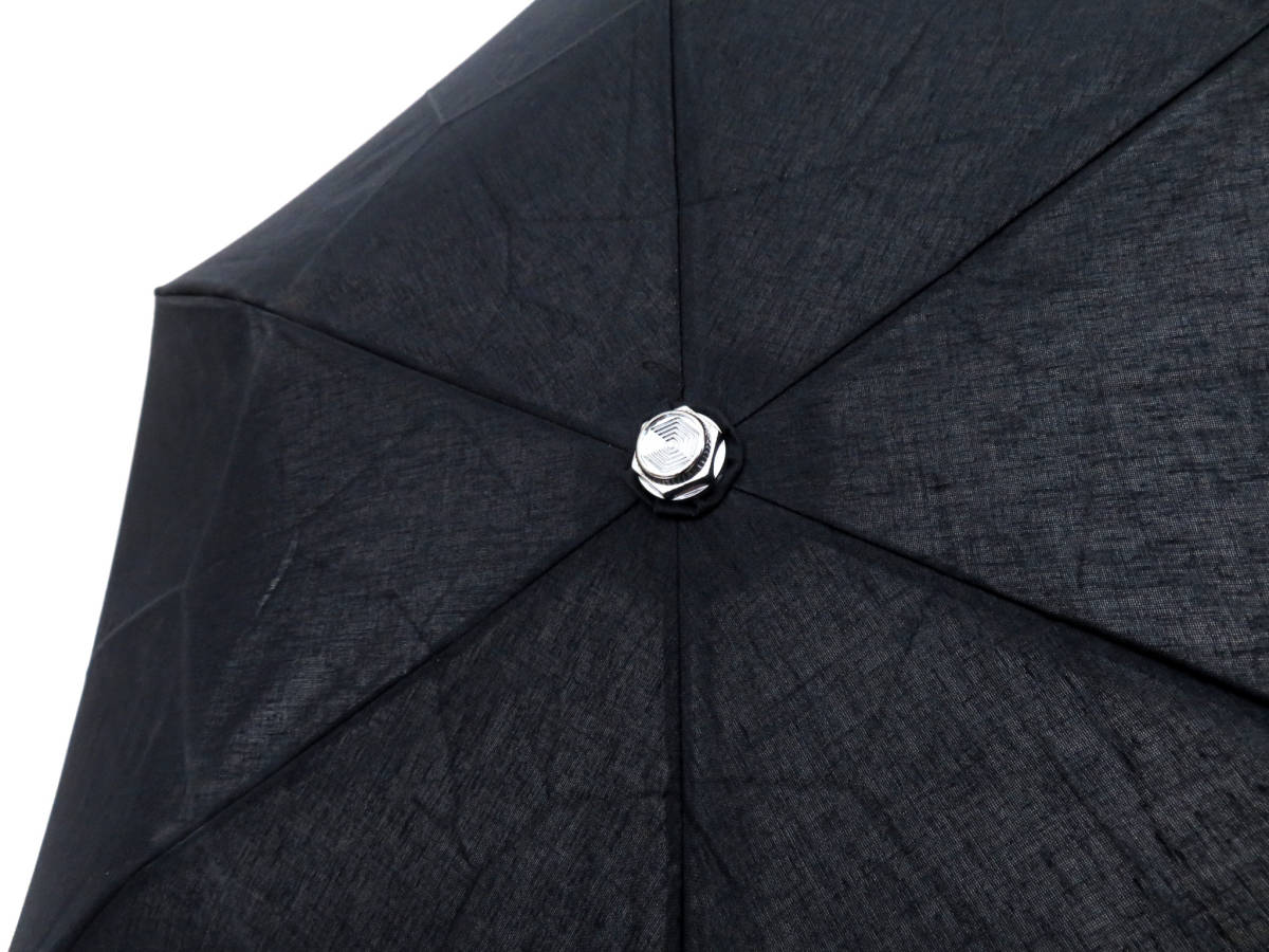 6305 FENDI フェンディ ズッカ柄 ライン 折り畳み傘 黒 ブラック 雨傘