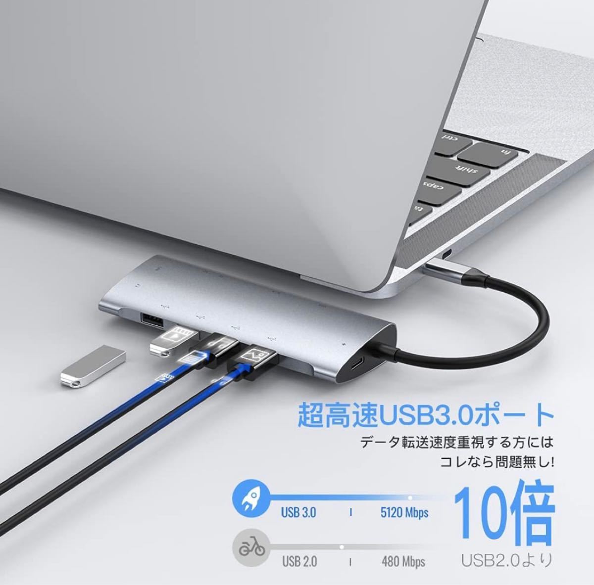 11-IN-1 Type C ハブ マルチディスプレー ドッキングス HDMI TYPE HDMI出力 USB USB3.0 