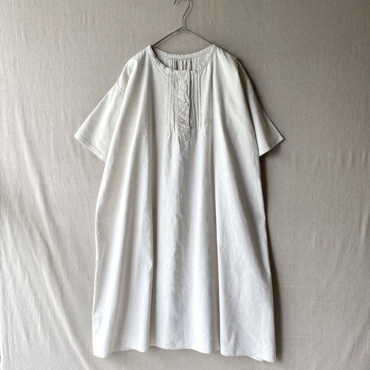 超可爱 vintage Euro 【リネン】30s ワンピース T2-05018-2519 レディース アンティーク ビンテージ ユーロ フランス 刺繍 ロング プリーツ /半袖 Lサイズ 超可爱 vintage Euro 【リネン】30s ワンピース T2-05018-2519 レディース アンティーク ビンテージ ユーロ フランス 刺繍 ロング プリーツ /半袖 Lサイズ