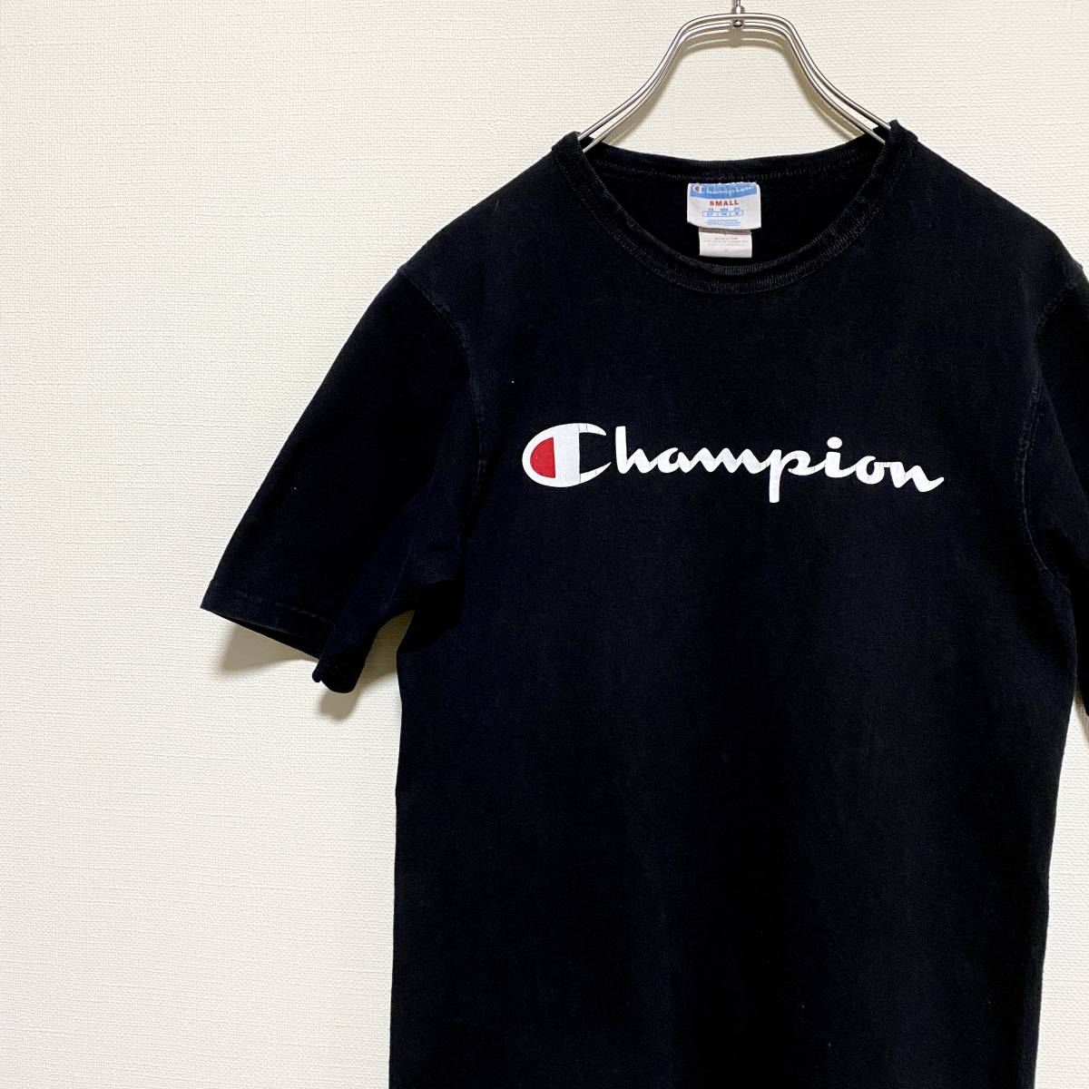 アメリカ古着　CHAMPION　チャンピオン 半袖Tシャツ　コットン　Sサイズ　ブラック　黒　【C38】_画像3