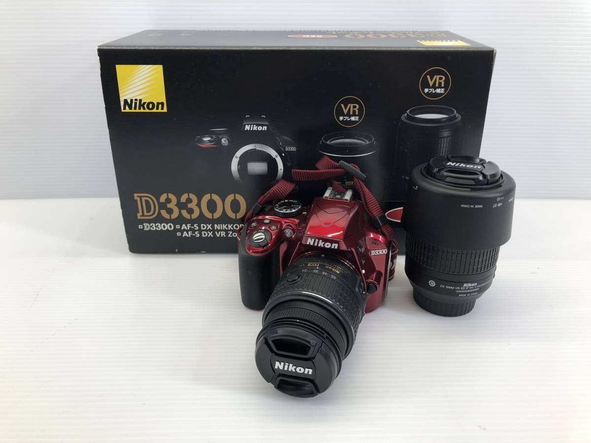 □Nikon 一眼レフカメラ D3300 ダブルズームキット 18-55mm/55-200mm