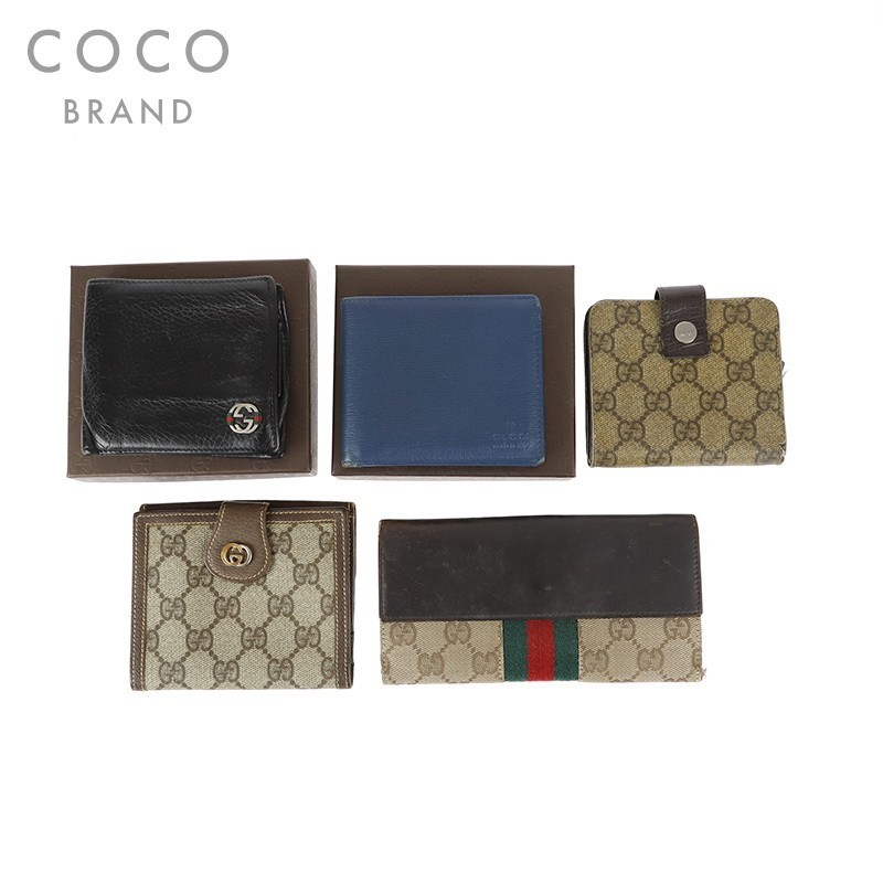 グッチ GUCCI 折り財布 5点まとめ売り GGプラス GGキャンバス マルチ ...