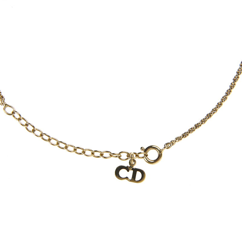 クリスチャンディオール Christian Dior ネックレス CD ラインストーン