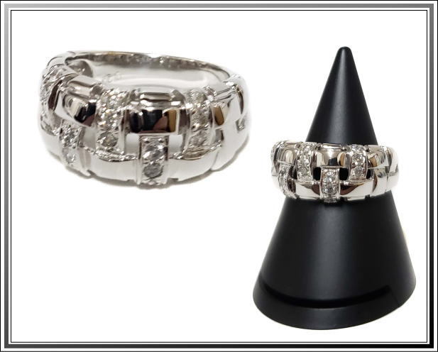 ☆美品 K18WG 0.25ct ダイヤリング #10 ホワイトゴールド 指輪 送料