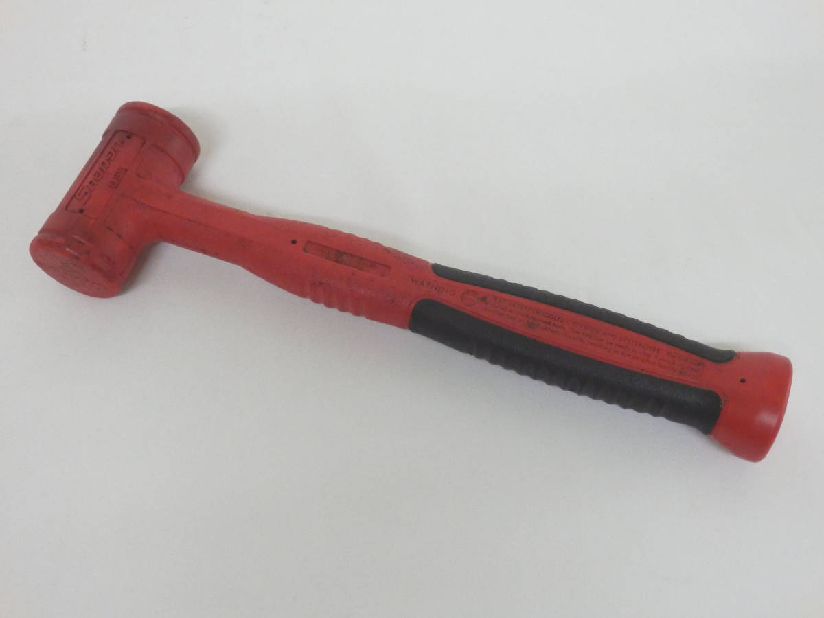 104H134F◆Snap-on スナップオン デッドブローハンマー 16oz 450g HBBD16 レッド 中古_画像3