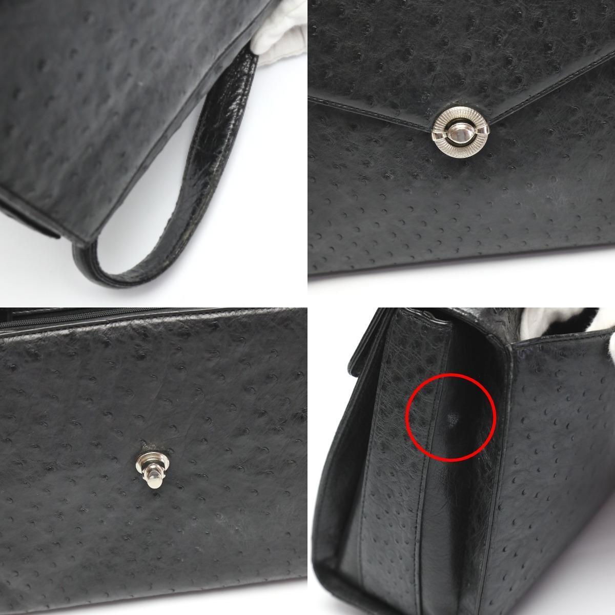 オーストリッチ ハンドバッグ ostrich ブラック レディース 中古 オーストリッチ ハンドバッグ ostrich ブラック レディース 中古