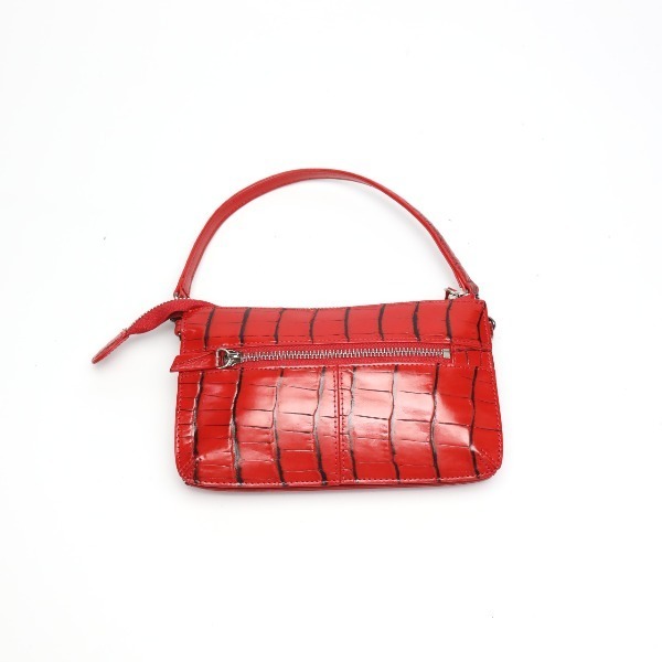  crocodile shoulder bag LB-3079 pochette 2WAY pouch CROCODILE red lady's new goods 