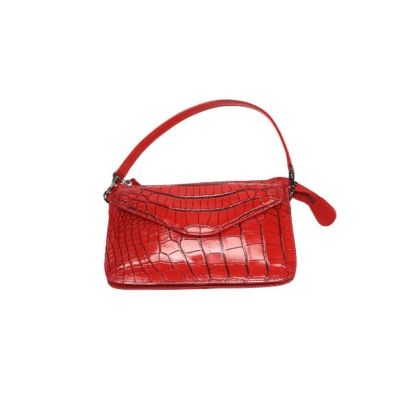  crocodile shoulder bag LB-3079 pochette 2WAY pouch CROCODILE red lady's new goods 