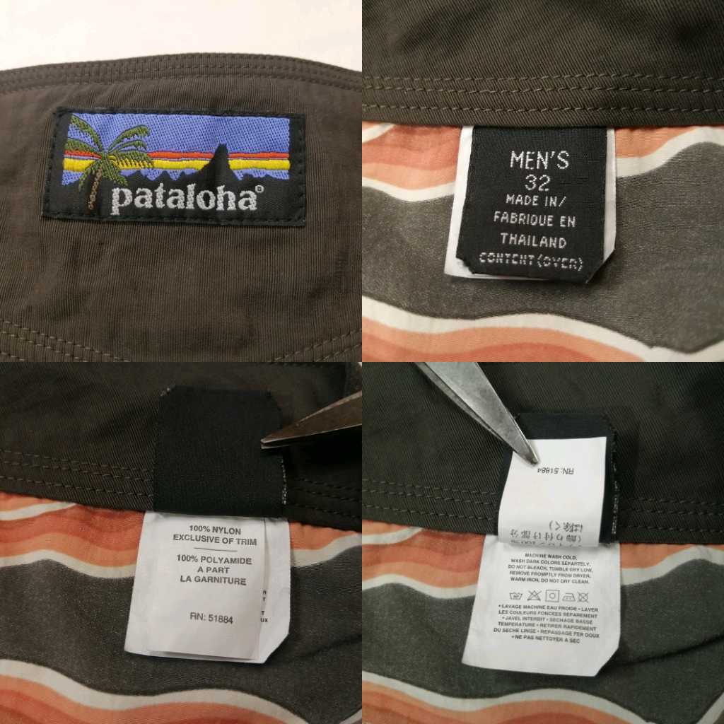 超美品◎vintage pataloha パタロハ サーフショーツ w32 渦巻 雲柄 ショートパンツ バギーズ 総柄 patagonia パタゴニア
