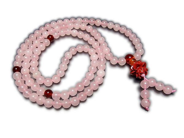  stone street rose quarts bracele natural stone 6mm 4 layer lotus. flower love . stone street 