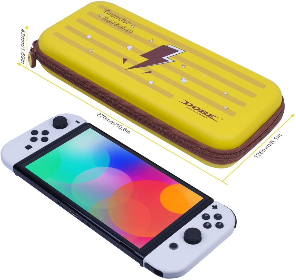 ピカチュウ 高品質EVA素材 耐衝撃 Nintendo Switch 有機EL Switch ケース ニンテンドー ユウキイーエル スイッチ 収納バッグ 小物収納可能
