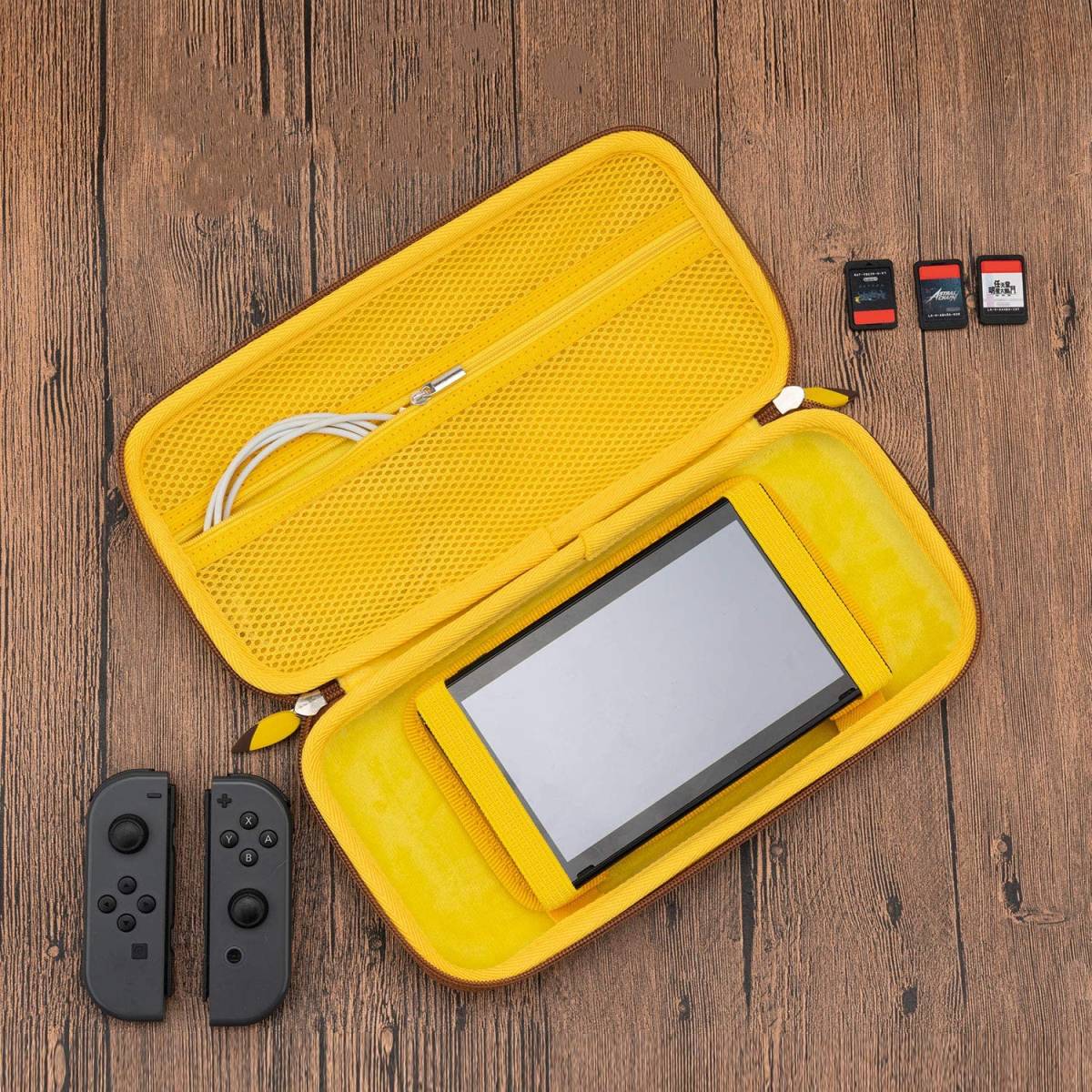 ピカチュウ EVA素材 高品質PU 内側ビロード材 耐衝撃 Nintendo Switch ケース ニンテンドー スイッチ 収納バッグ 小物収納可能 Switch