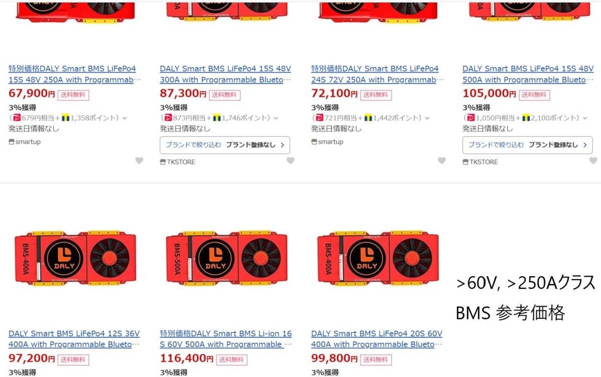大幅値下げ!バッテリーマネジメント スマートBMS16S 60V 250Aリチウム