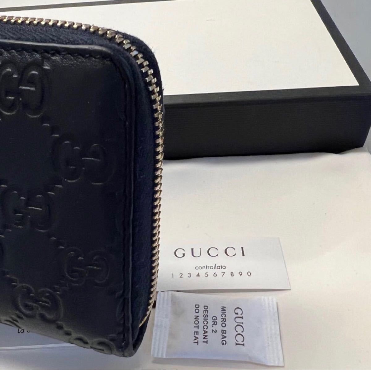 新品同様！ グッチ GUCCI 財布 長財布 シマレザー ラウンドファスナー