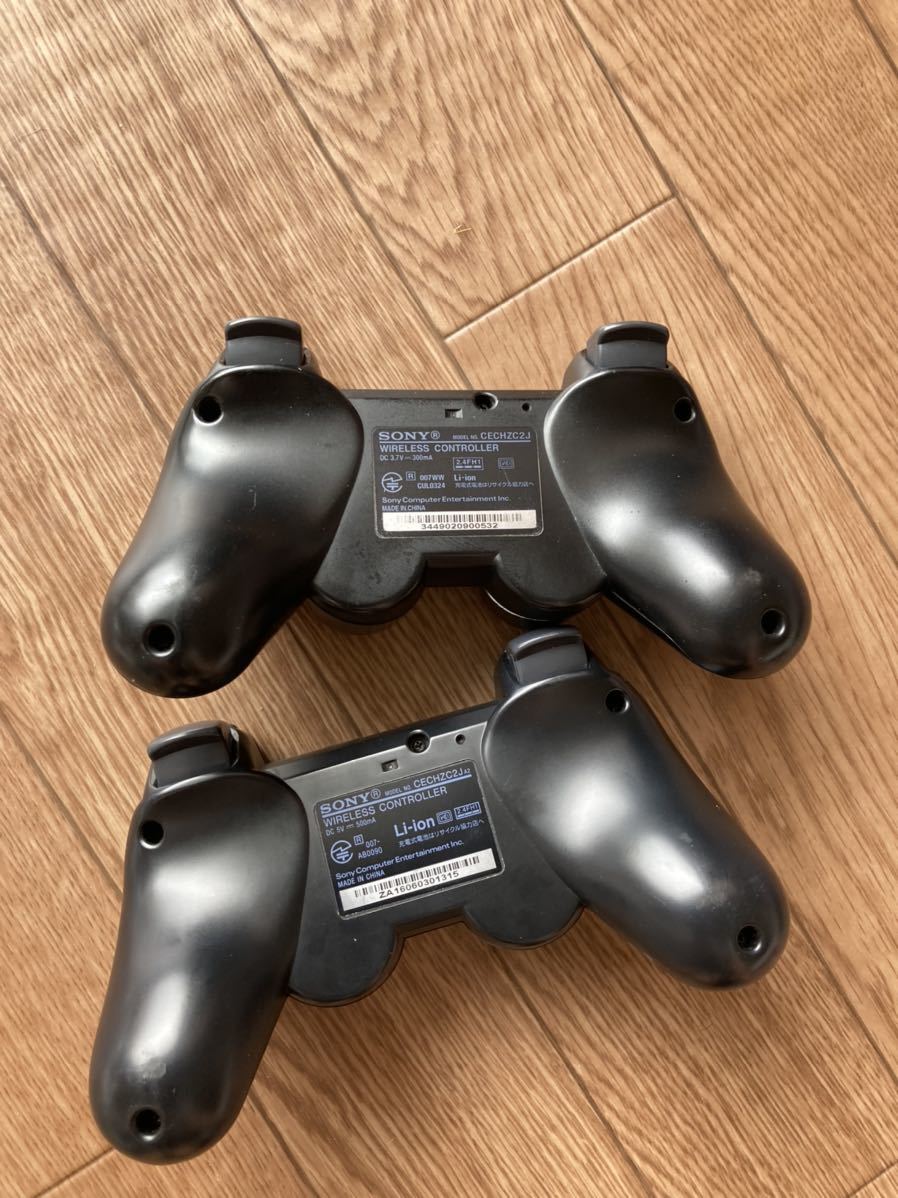 PS3 デュアルショック3 ワイヤレスコントローラー DUALSHOCK3 純正品 黒セット
