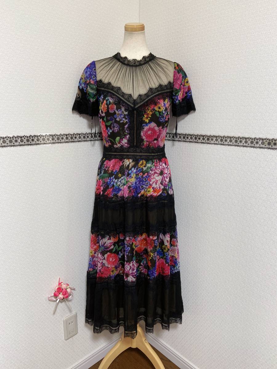 貴重 新品 2/9号 Tadashi Shoji タダシショージ ブラック/マルチ