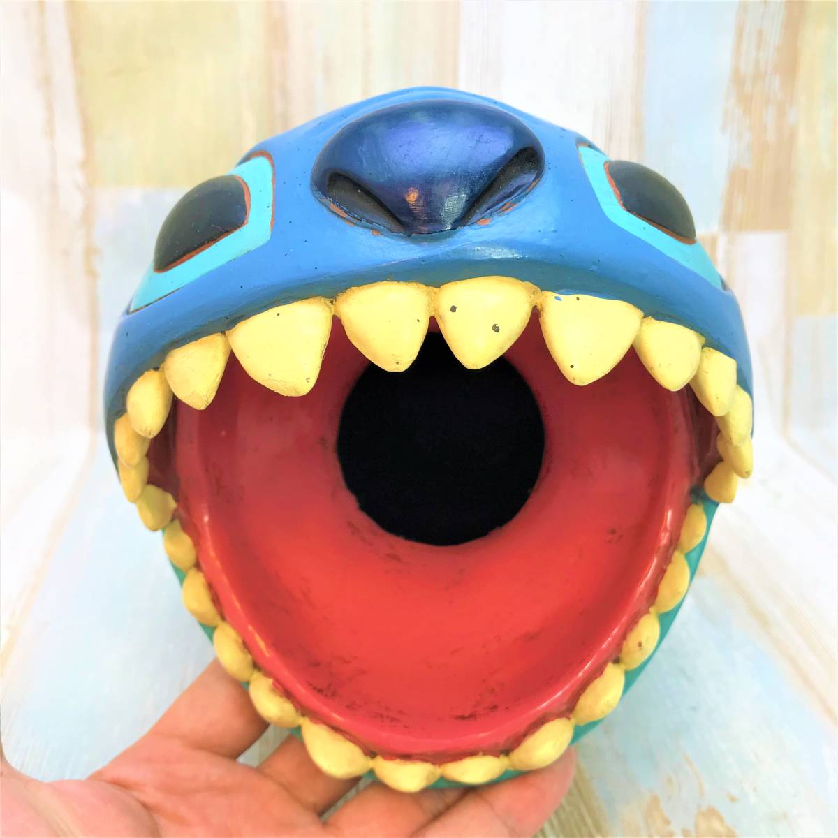 レア★リロ＆スティッチ Lilo & Stitch 傘立て 小物入れ 鉢 花瓶 ビッグフィギュア エイリアン試作品626号★ディズニー Disney TDL_画像3