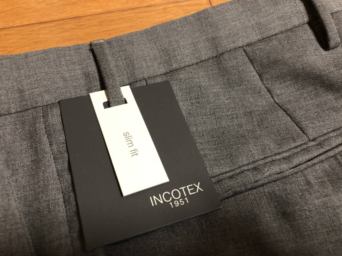 INCOTEX インコテックス × BEAMS グレーウールパンツ SLIM FIT 44 極美品 ビームスF