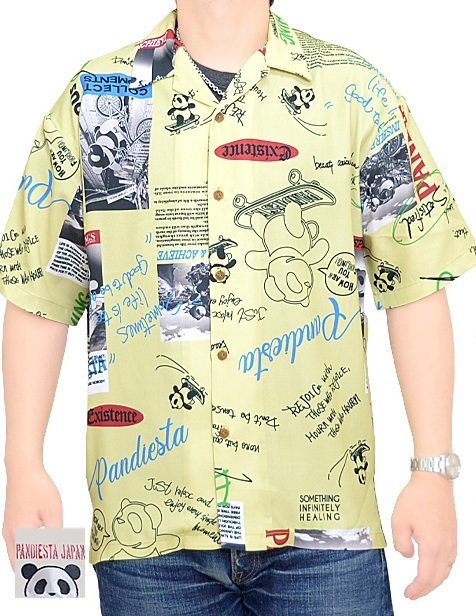 流行に エクストリーム総柄オープンカラーシャツ◇PANDIESTA パンダ
