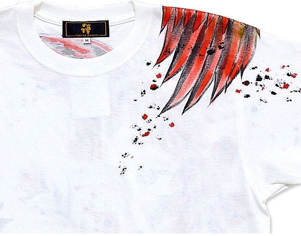  hand .. short sleeves T-shirt [.... god ]*. white M size KTH0072 peace pattern Japanese style handwriting . phoenix .. skull 