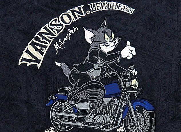 vanson×TOM＆JERRYコラボ 天竺半袖Tシャツ◆vanson ペイズリーXXLサイズ TJV-2215 バンソン ヴァンソン トムとジェリー 刺繍_画像4