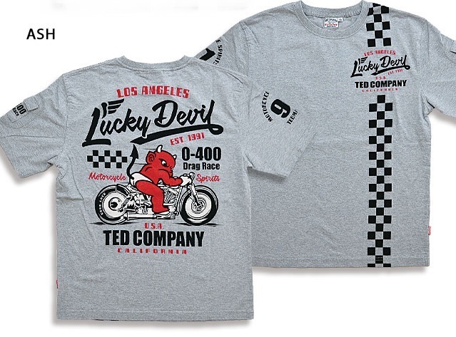 MOTORCYCLE半袖Tシャツ◆TEDMAN/テッドマン アッシュSサイズ（サイズ38）TDSS-542 エフ商会 アメカジ 赤鬼 efu バイク_画像2