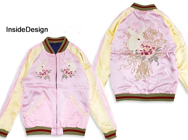 斧琴菊兎×華兎リバーシブルスカジャン◇ちきりや ネイビーLサイズ CKR