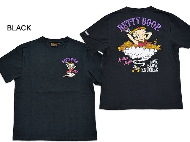 ロウブロウナックル×BETTY アラビアンナイト半袖Tシャツ◆ロウブロウナックル ブラックXXLサイズ 551854 ベティーちゃん 刺繍_画像1