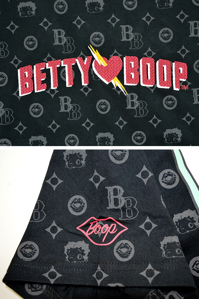 ロウブロウナックル×BETTY ドットベティ半袖Tシャツ◆ロウブロウナックル モノグラムLサイズ 551856 ベティーちゃん 刺繍_画像3