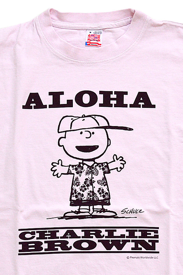 SUN SURF×PEANUTS半袖Tシャツ「ALOHA」◆SUN SURF ピンクXLサイズ SS78488 サンサーフ スヌーピー ピーナッツ チャーリーブラウン_画像4