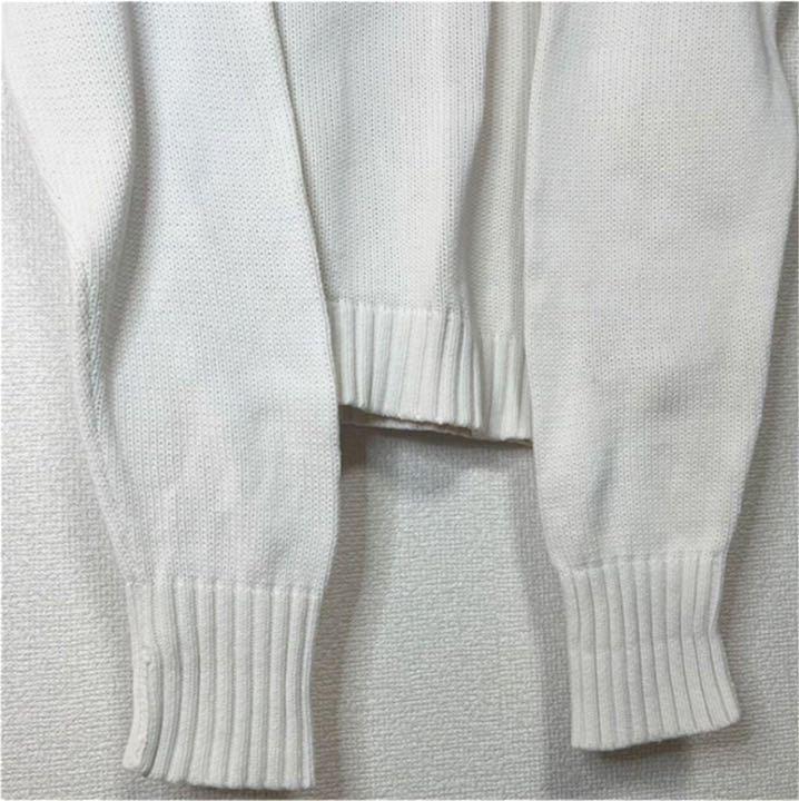 希少 90s ラルフローレン ニット コットン 純白 ホワイト XL 同色