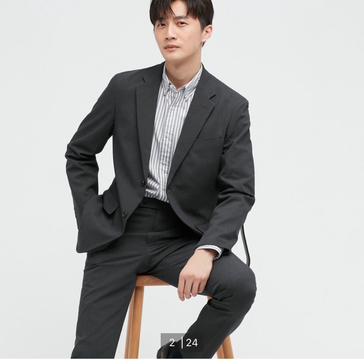 新品タグ付き ユニクロ 感動パンツ 感動ジャケット ダークグレー 新品タグ付き ユニクロ 感動パンツ 感動ジャケット ダークグレー