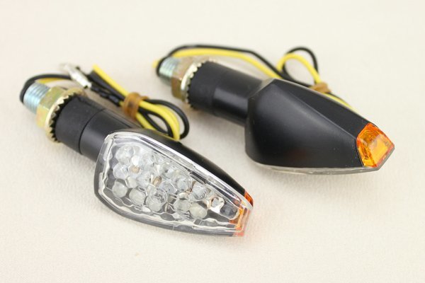 送料220円 ミニLEDクリアウインカー ソフテイルFXSTC FLH FLSTS ツインカム スポーツスター FXR XL1200 ダイナ チョッパー_画像1