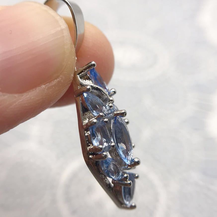  tanzanite . Cubic Zirconia. elegant pendant top * lady's necklace silver 925 stamp color stone Y-RSHOP new goods 