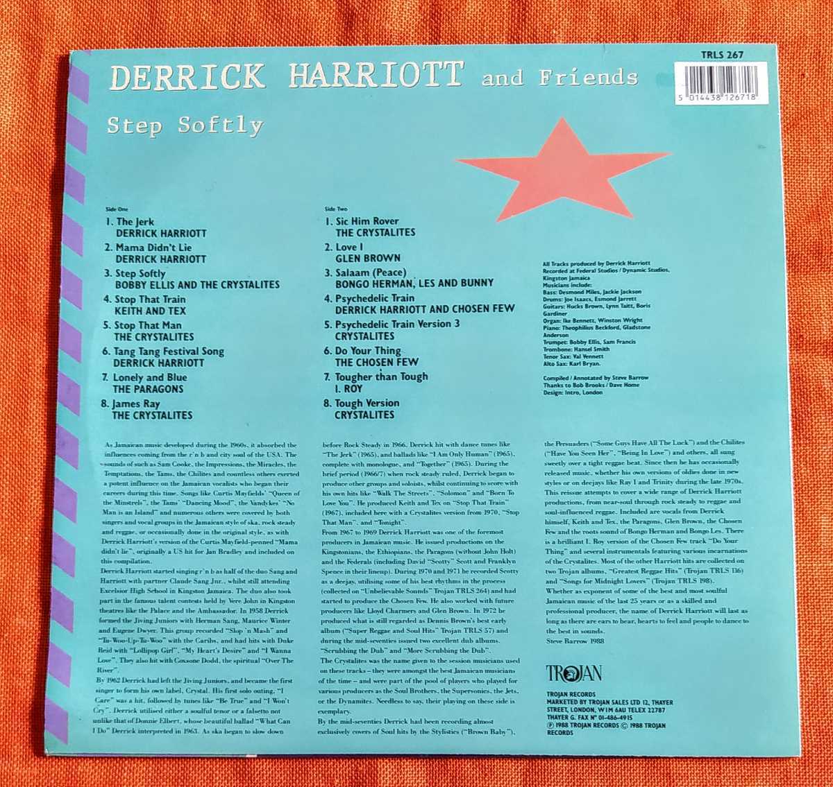 DERRICK HARRIOTT and Friends　/ Step Softly　Rock-Steady and Reggae　1965-1972_画像2