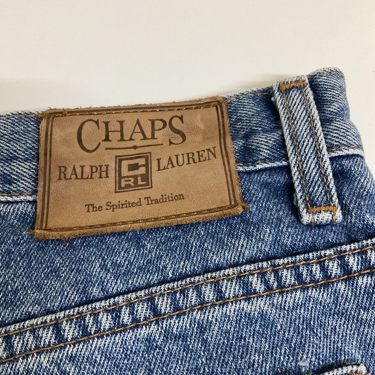 90年代 90s CHAPS RALPH LAUREN チャップス ラルフローレン ハーフパンツ デニムショートパンツ デニムパンツ 32 古着