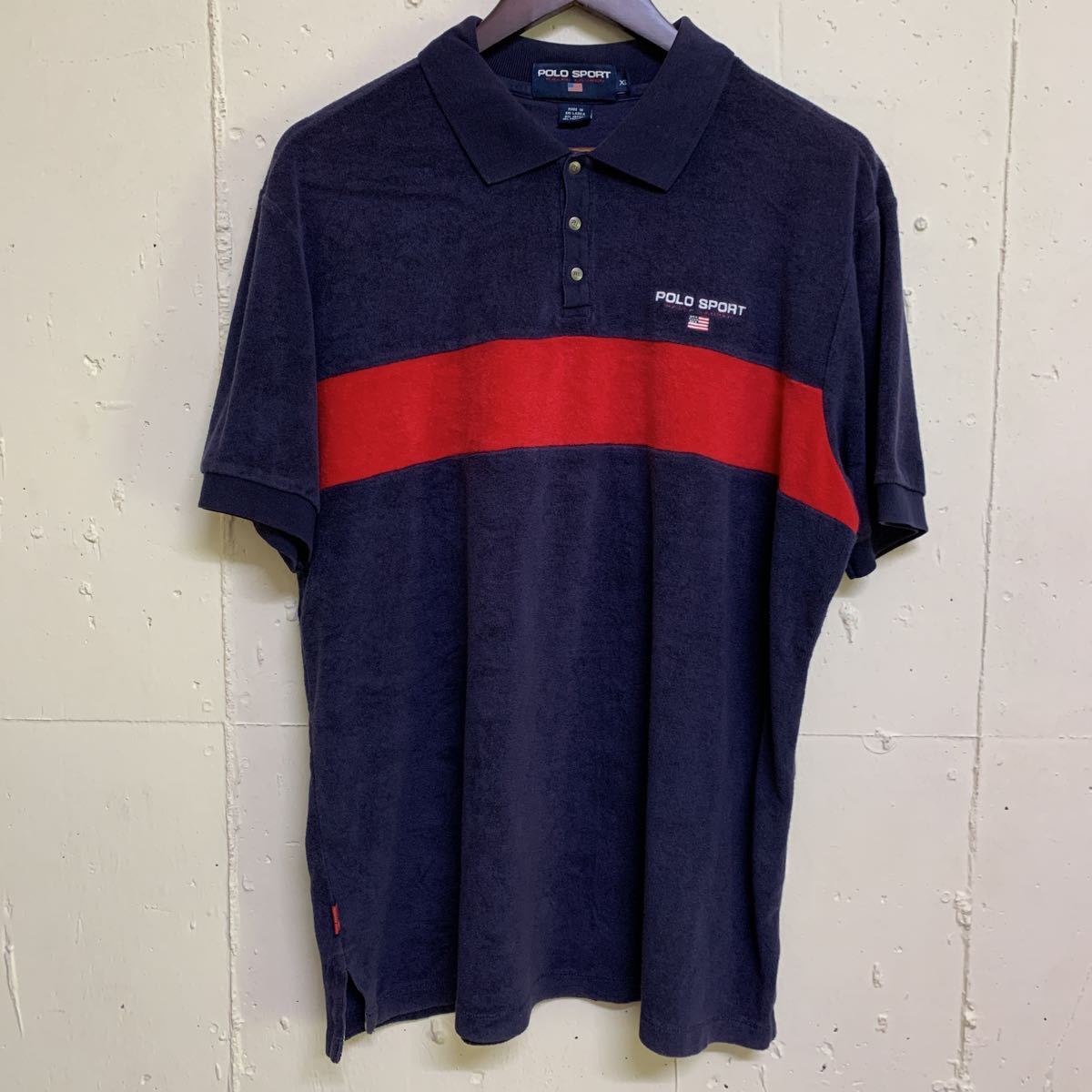 POLO SPORT POLO RALPH LAUREN ポロスポーツ ポロラルフローレン ポロシャツ タオル地 半袖ポロシャツ 古着 XL