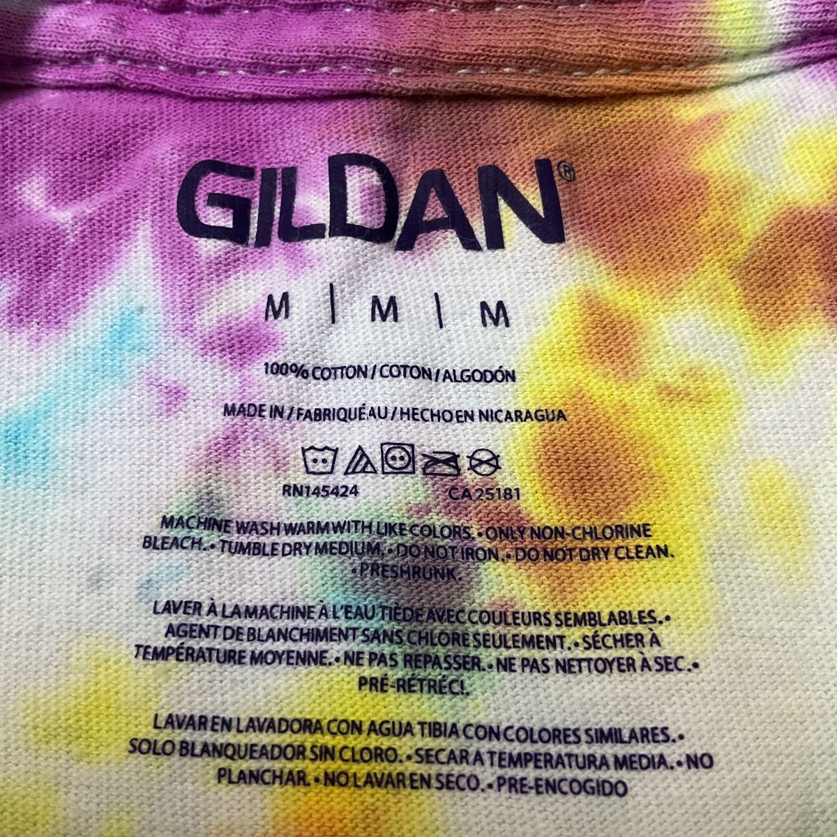 GILDAN タイダイ柄 半袖Tシャツ 半袖 Tシャツ 古着 M_画像3