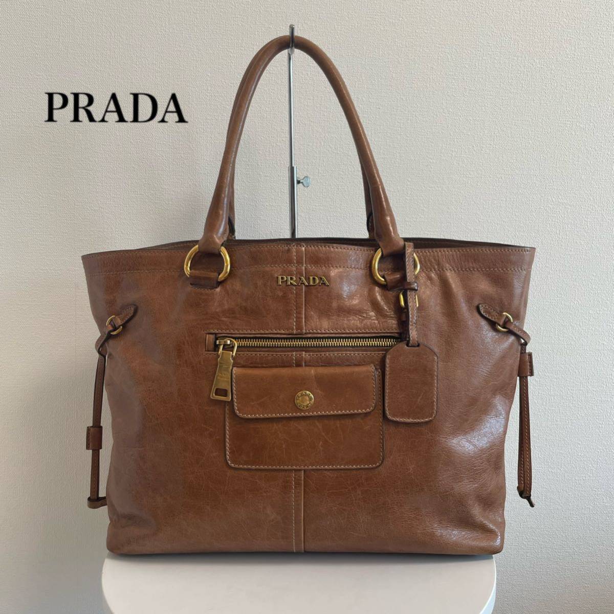 PRADA プラダ カーフ レザー 本革 ショルダーバッグ