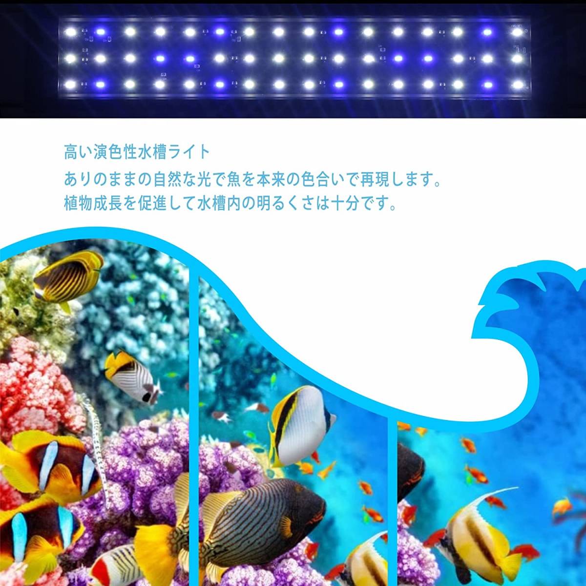 MOREFULLS 水槽ライト LED 水槽照明 50-80cm アクアリウムライト 熱帯魚 2色(青/白) 観賞魚飼育 水草育成 防水 調節可能 淡水＆海水両用 省_画像5