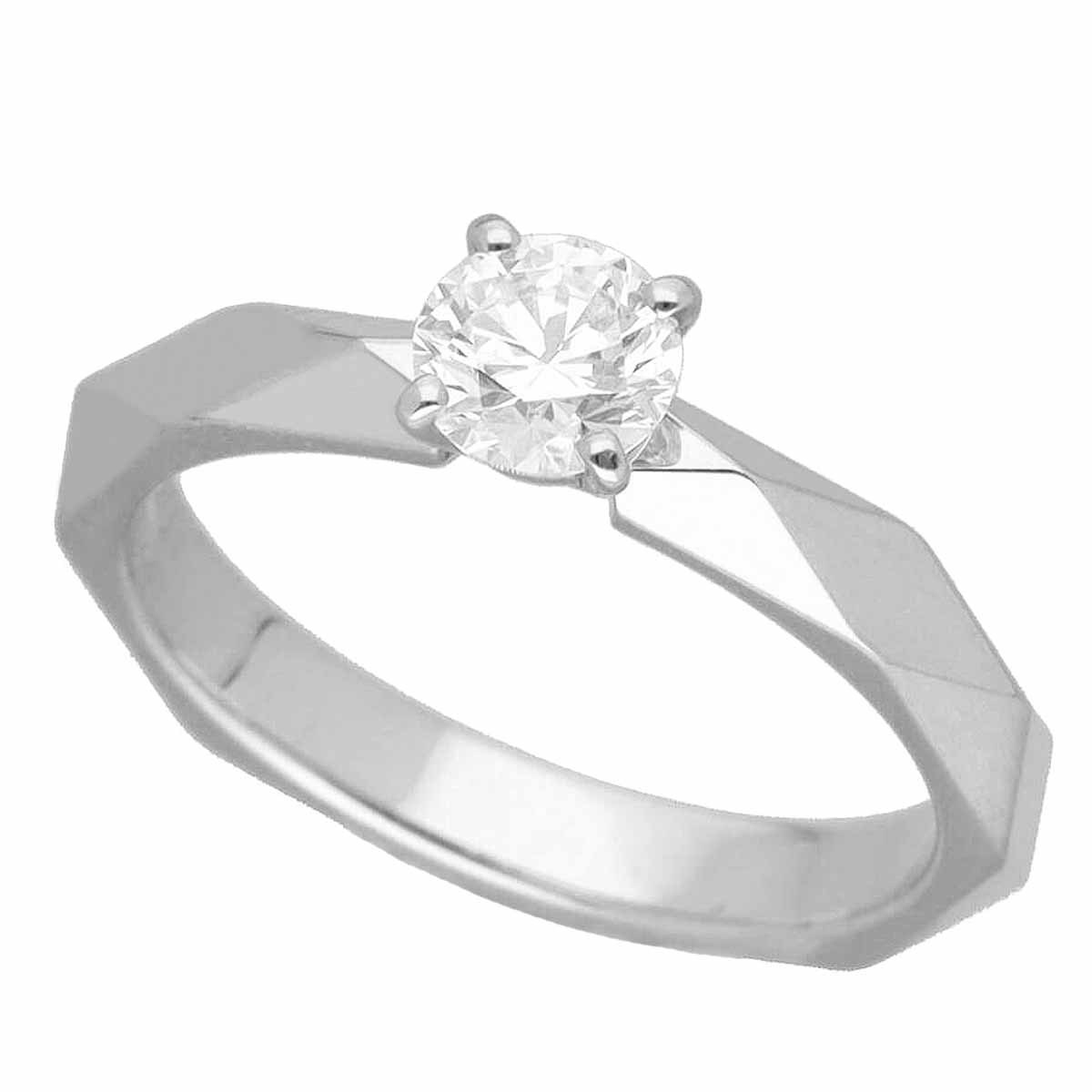 BOUCHERON ブシュロン ダイヤ(D0.47ct E-VVS2-VG) ファセット ソリテール リング 750 K18 WG ホワイトゴールド 日本サイズ約11号 31280431_画像1