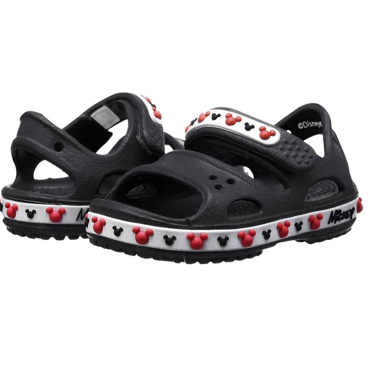 19cm クロックス(crocs) クロックバンド 2.0 ミッキー サンダル キッズ(crocband 2.0 Mickey sandal kids) ブラック C13 新品_画像1